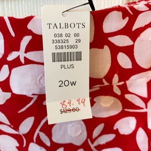 Talbots red flowered skirt NWT